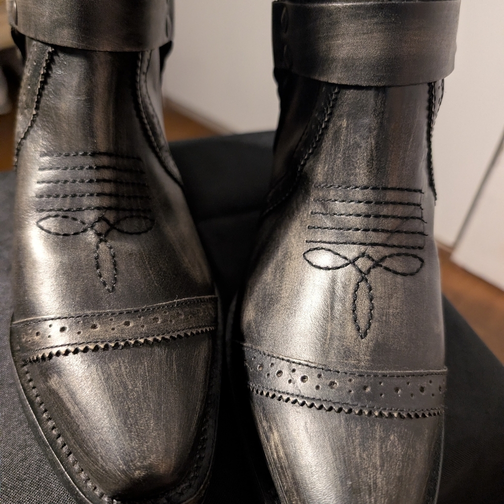 Dingo Distressed Black Western Boots Size 7 - Picture 4 of 8